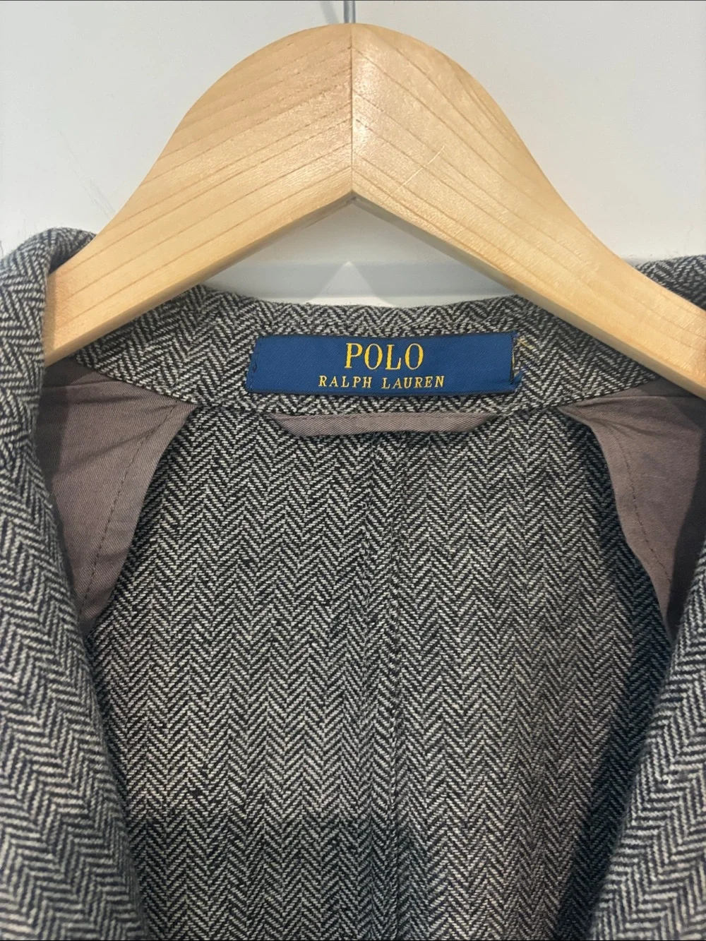 Polo Ralph Lauren Tweed Herringbone Blazer Sport Coat Gray